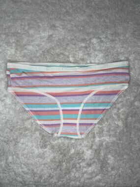 NWT Victoria’s Secret Low Rise Hiphugger Pastel Stripe Panty Large 2014